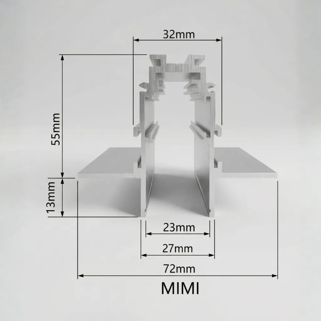 iDo Magnetic Track Rail With Trim l Aluminum 3000*27(72)*55mm