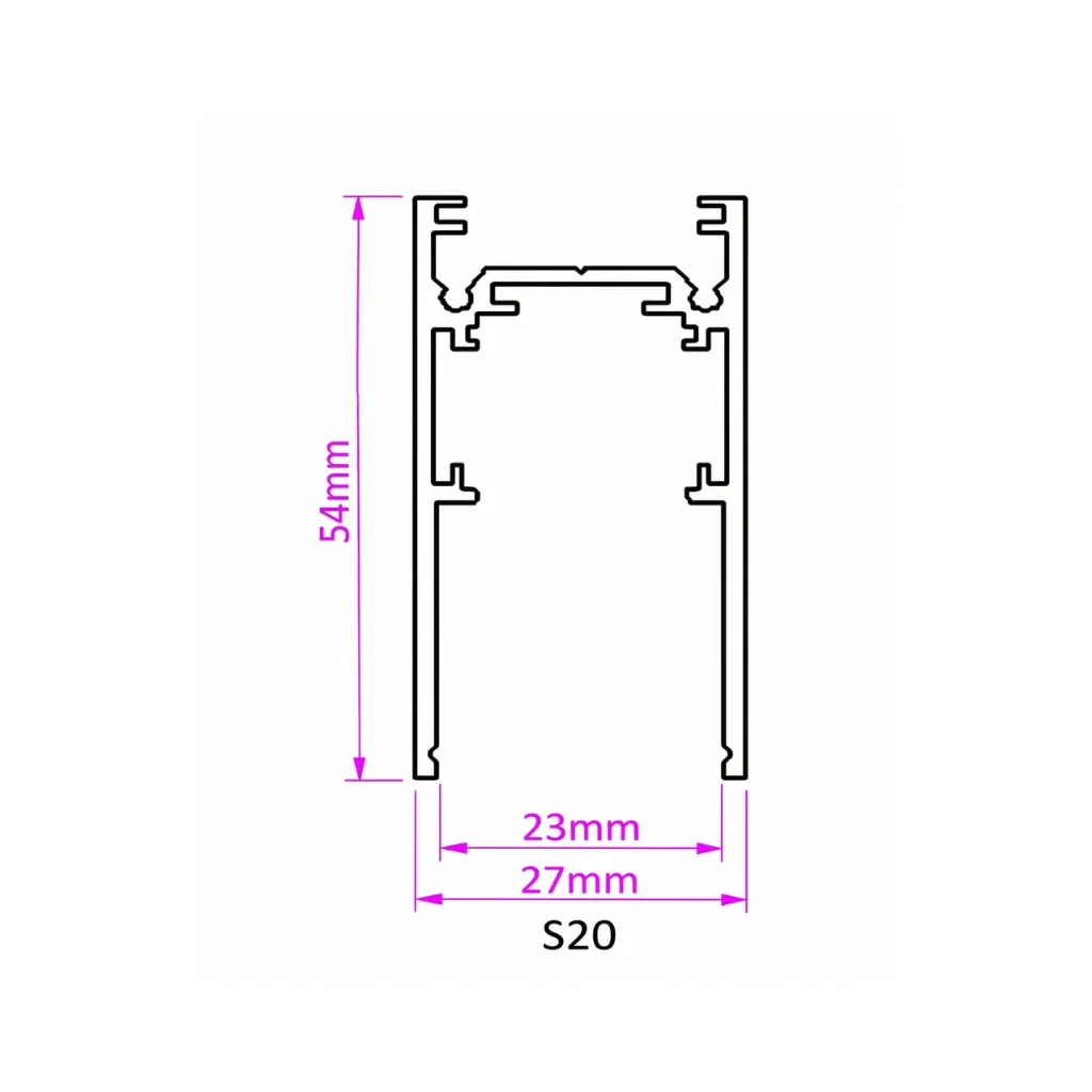 iDo Magnetic Suspended Track Rail l Aluminum 3000*27*54mm