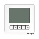 Schneider Electric Thermostat, Spacelogic, Fan Coil on/off, Standalone, LCD 5 Button, 4P, 3 Fan, 240V, White .webp