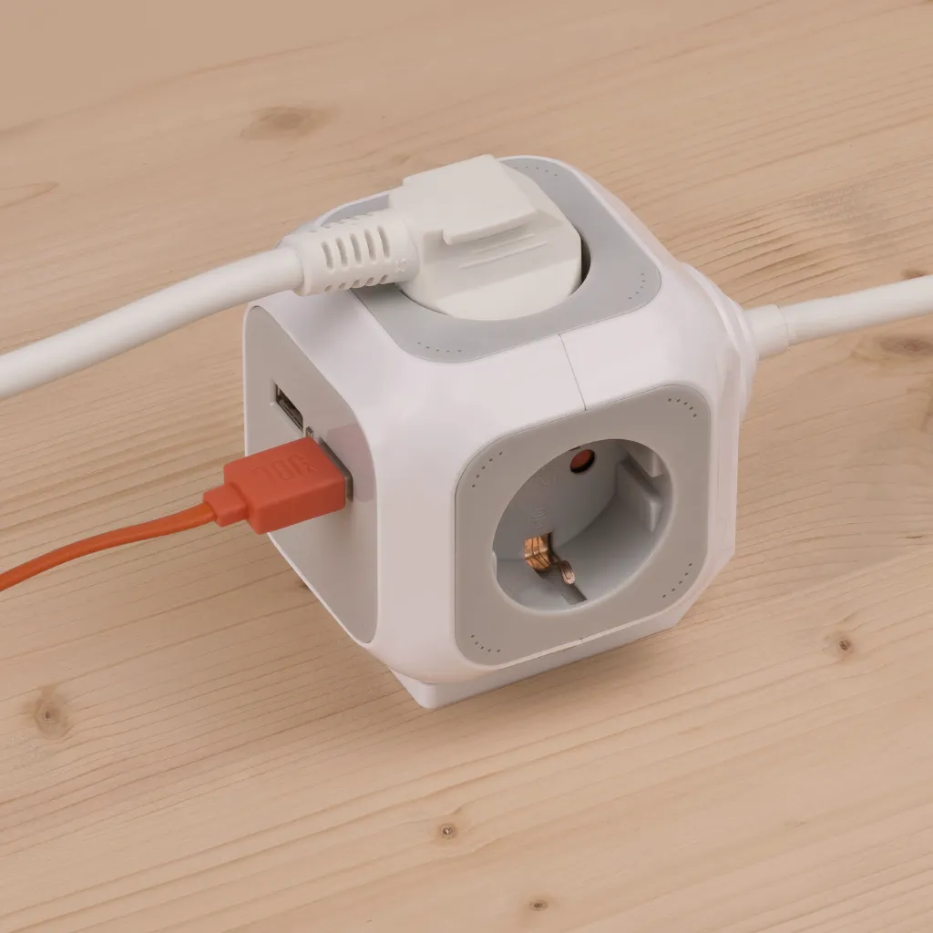 brennenstuhl ALEA-Power USB-Charger Socket Cube 4-fold (2x USB Type A, With 1.4m Cable and Increased Protection Against Accidental Contact.webp
