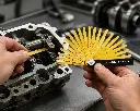 Hazet Feeler Gauge in use checking mechanical gap in workshop