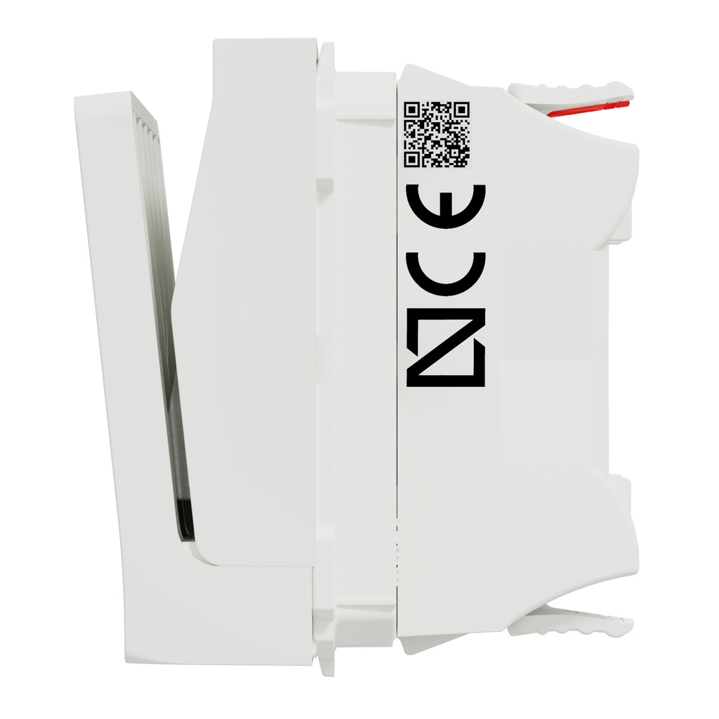 Schneider Electric Card Switch,1-pole 2-Way, 10A, 2 Modules, Screwless Terminals, Untreated, IP4X, White, New Unica