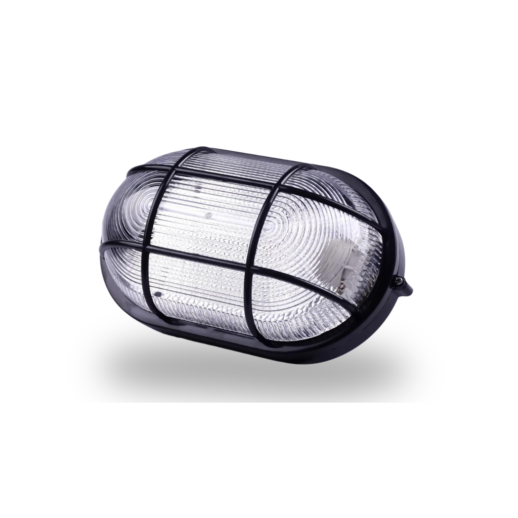 Flex Bulkhead Oval Shape Plastic Body + 9 Watt Elesewedy Lamp E27