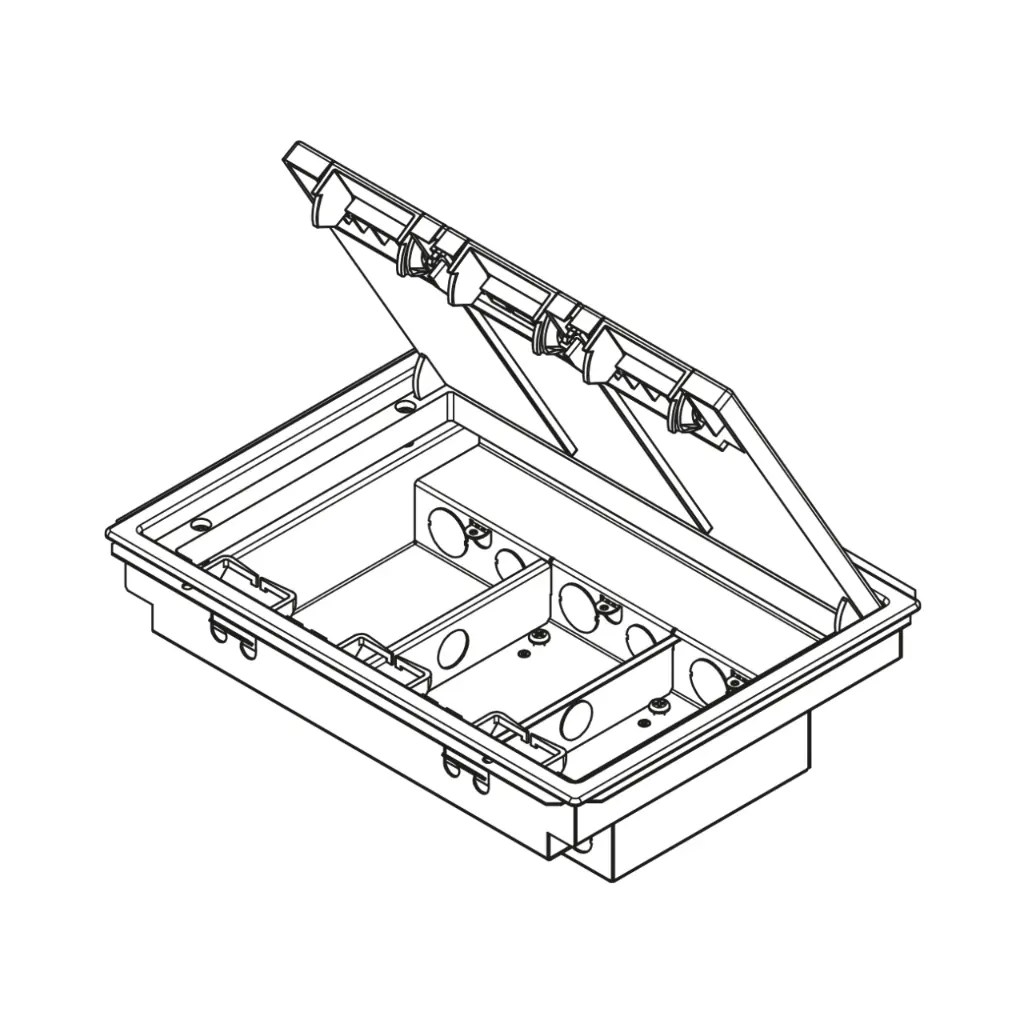 Legrand  Compartment Contractor Floor Box 85mm with ABS Lid and Trim