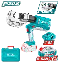 Total Cordless Hydraulic Crimping Tool 16:400 mm 20 Volt 4Ah. + 2 Battery + Charger + Plastic Carry Box - TCTLI2005