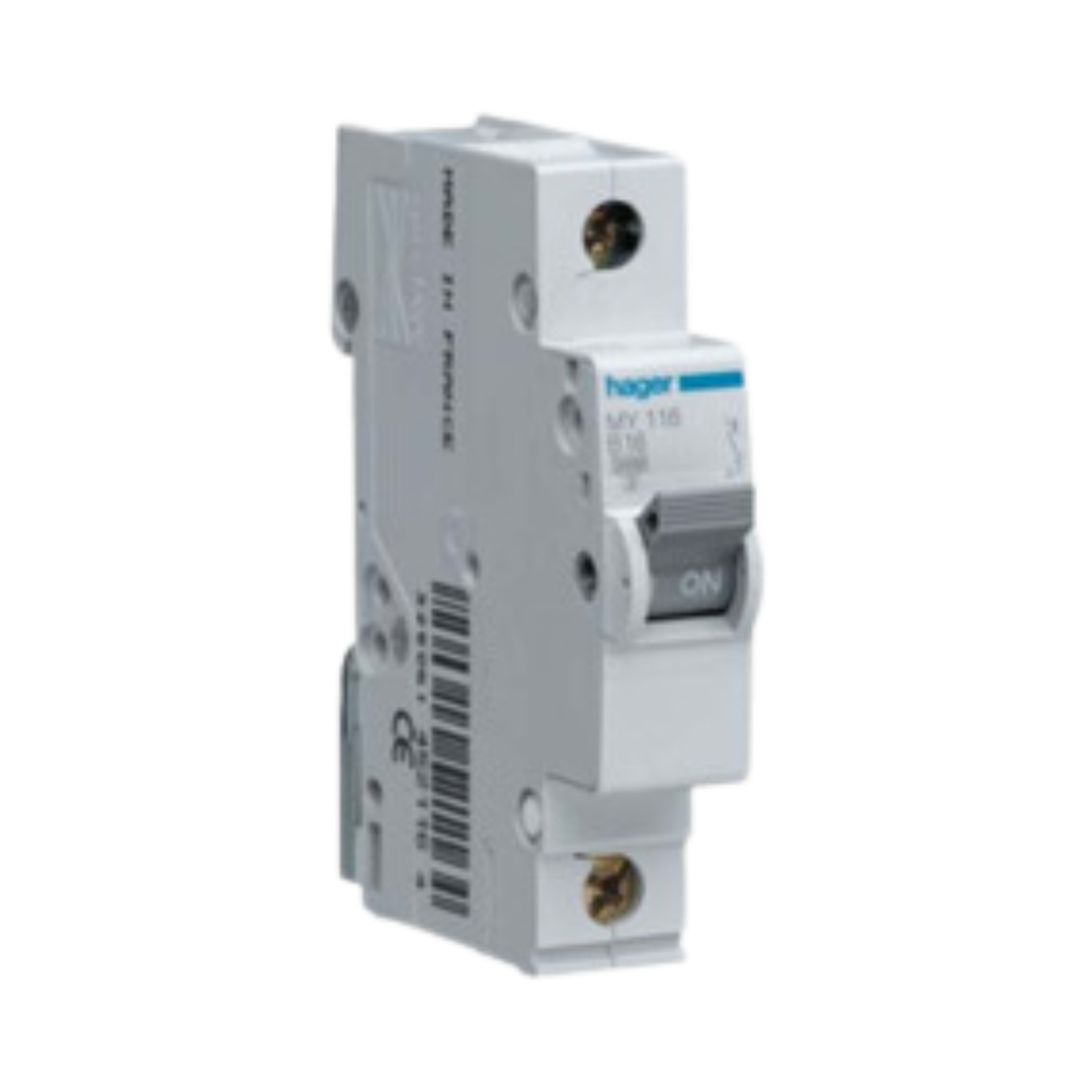 Hager Miniature Circuit Breaker 4.5kA 1P C CURVE