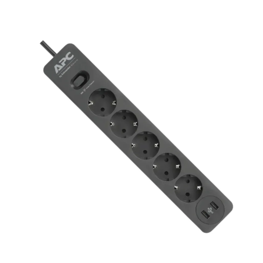 [PME5U2B-GR] APC Essential SurgeArrest 5 Outlet 2 USB Ports Black 230V