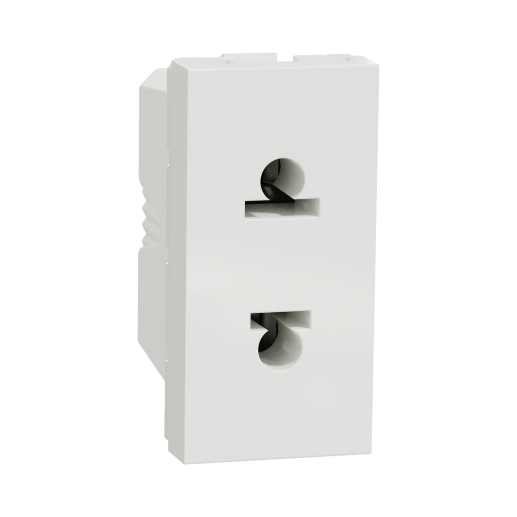 Schneider Electric Socket-Outlet, 2P, 16A, Euroamerican, White New Unica