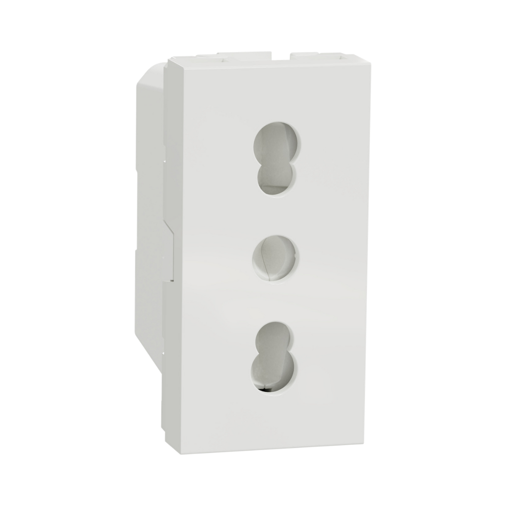Schneider Electric Socket-Outlet, New Unica, 2P+E, 16A, Italian, With Shutter, White