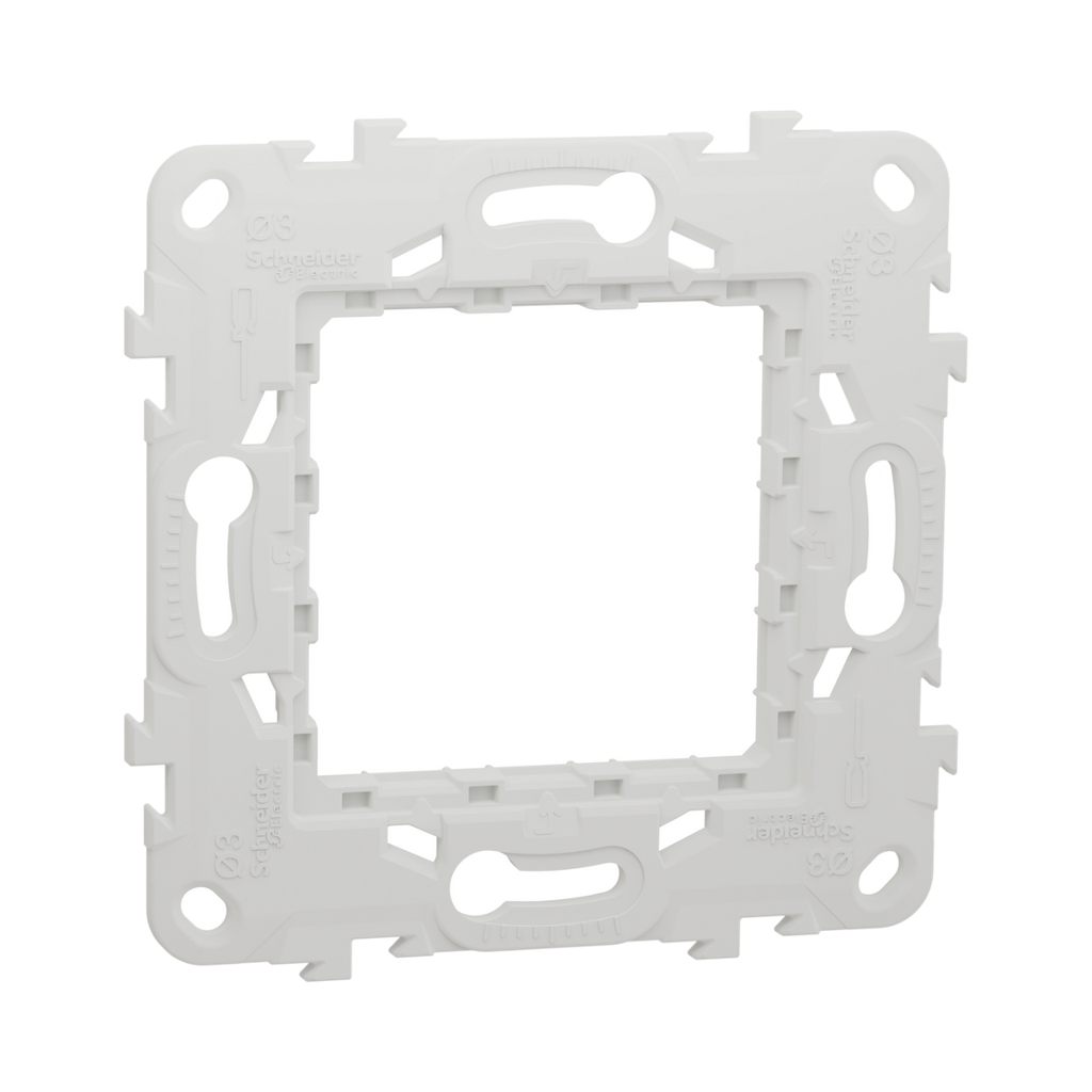 Schneider Electric New Unica, Fixing Frame, Plastic, 2 Modules 1 Gang