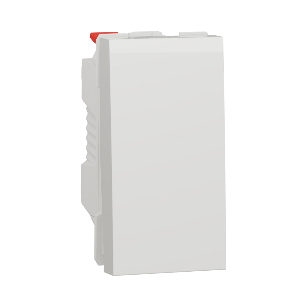 Schneider Electric Switch,1-Pole 2-Way, 10AX, 1 Module, Screwless Terminals, Untreated, IP4X, White New Unica