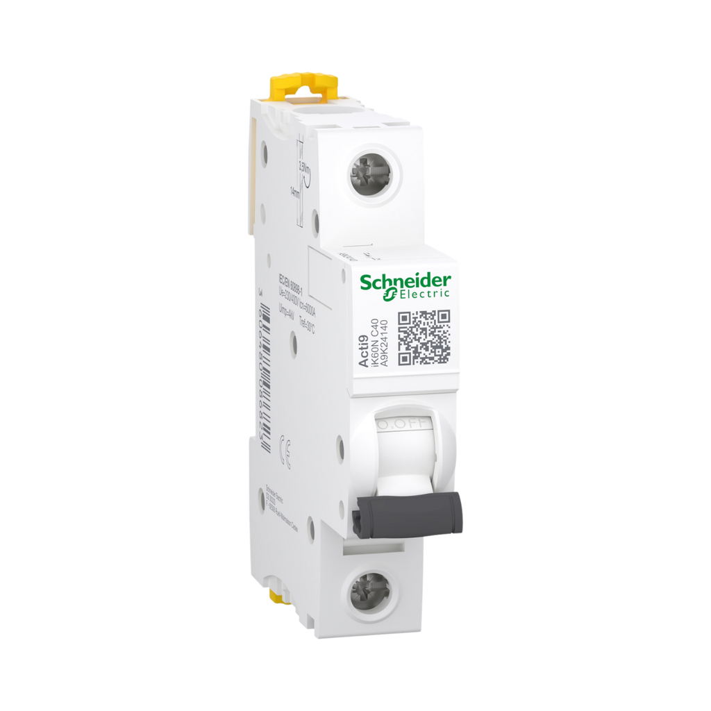 Schneider Electric Miniature Circuit-Breaker, Acti9 iK60N, 1P, 40 A, C Curve, 6000 A (IEC 60898-1)