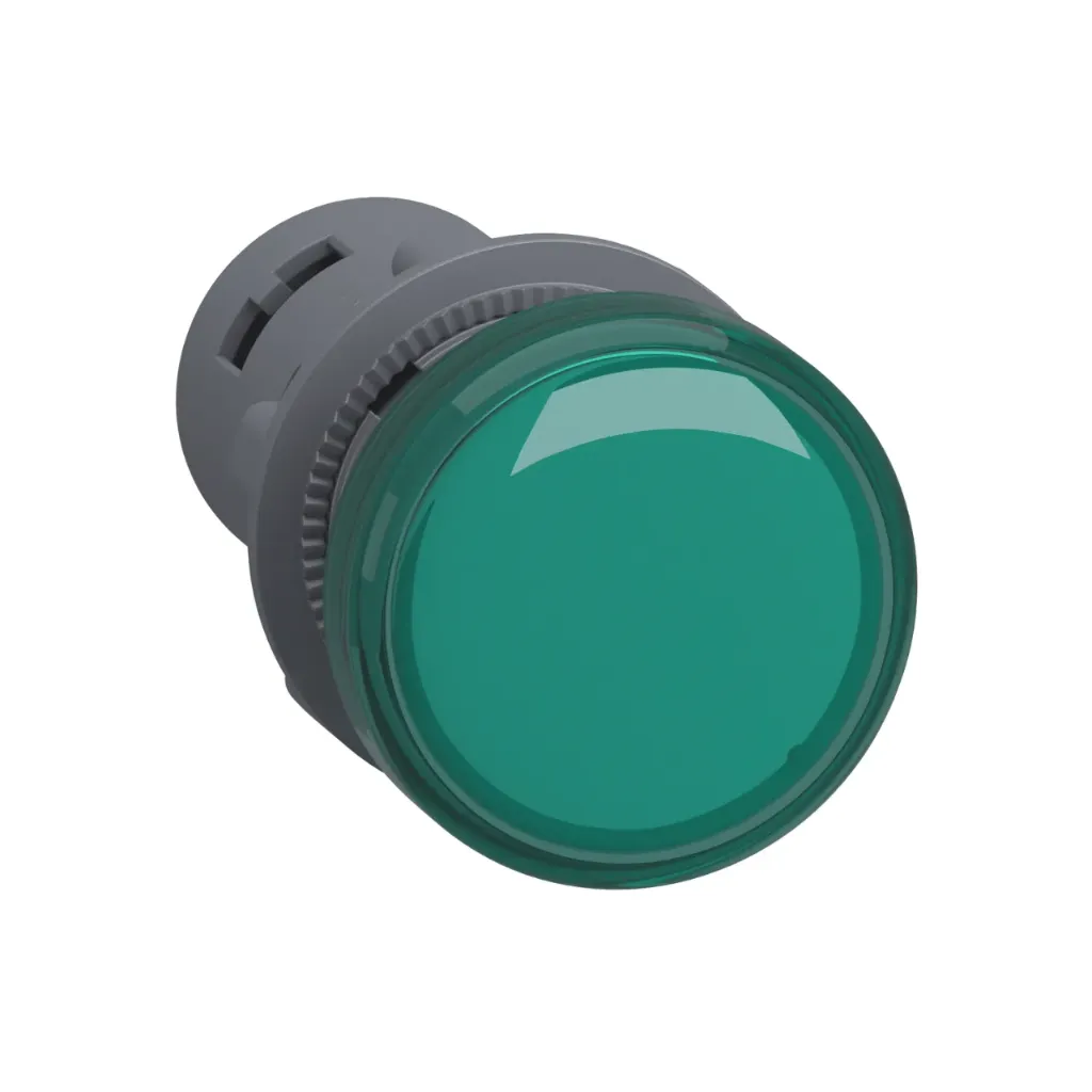 Schneider Electric Round Pilot Light Ø 22 - Green - Integral LED - 220 V AC - Screw Clamp Terminals