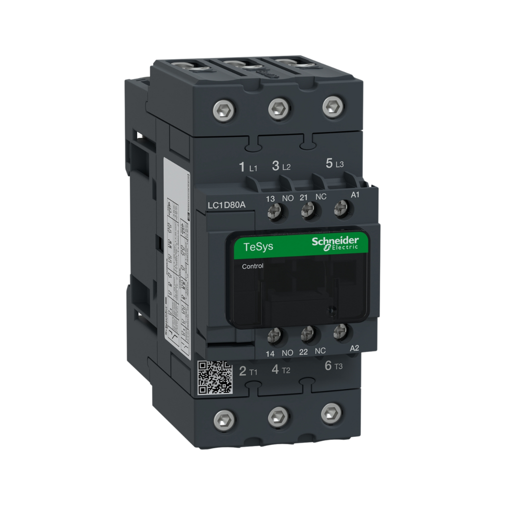 [LC1D80AF7] Schneider Electric TeSys D Contactor 3P 66A AC-3 up to 440V Coil 110V AC 50/60Hz