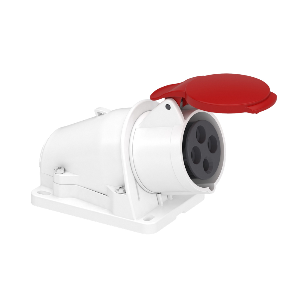 Schneider Electric PratiKa Socket - Screw - Angled - 16A - 3P + E - 380...415 V AC - Wall