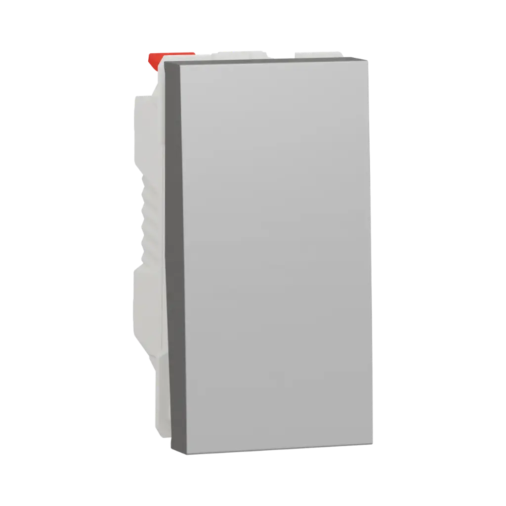 [NU310330] Schneider Electric Switch, New Unica, 1-Pole 2-Way, 10AX, 1 Module, Screwless Terminals, Painted, IP4X, Aluminium 