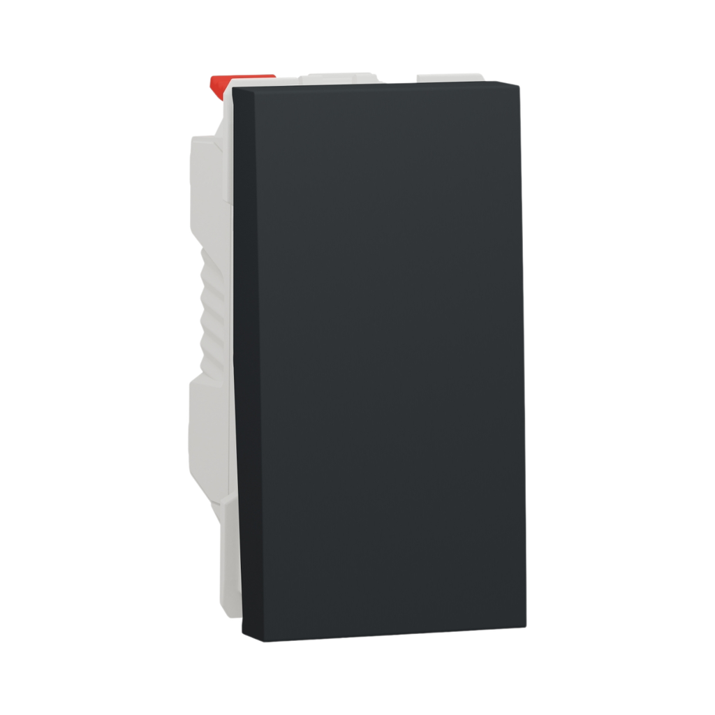 [NU310354] Schneider Electric Switch, New Unica, 1 Pole 2 Way, 10AX, 1 Module, Screwless Terminals, Painted, IP4X, Anthracite 
