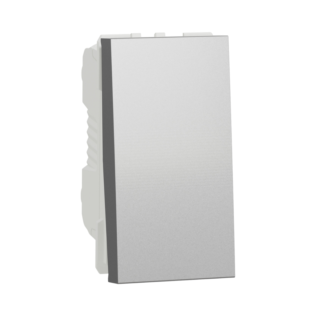 Schneider Electric Switch, New Unica, 1-Pole 1-Way, 16AX, 1 Module, Aluminum