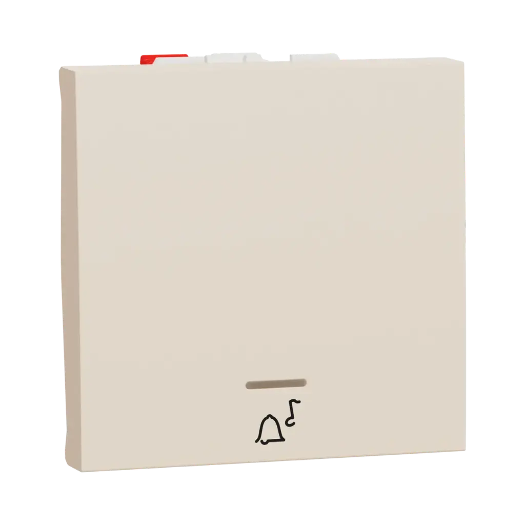 Schneider Electric Push Button Switch, New Unica, Bell Location Lamp, 10A, 2 Modules, Beige 