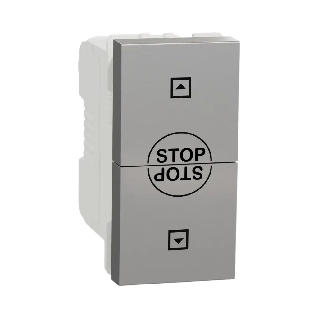 [NU310830SC] Schneider Electric Roller Blind Switch, New Unica, 10AX, 250V, 1 Module, Aluminum 
