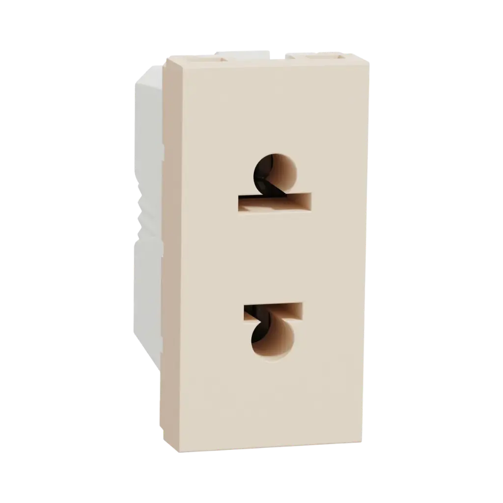 Schneider Electric Socket Outlet, New Unica, 2P, 16A, Euroamerican, Beige 