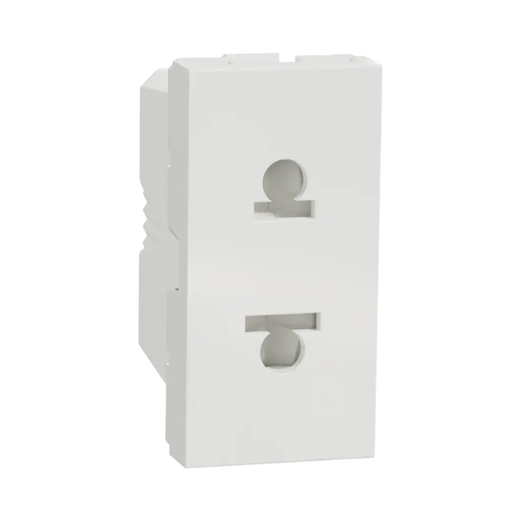 Schneider Electric Socket-outlet, New Unica, 2P, 16A, Euroamerican, With Shutter, White 