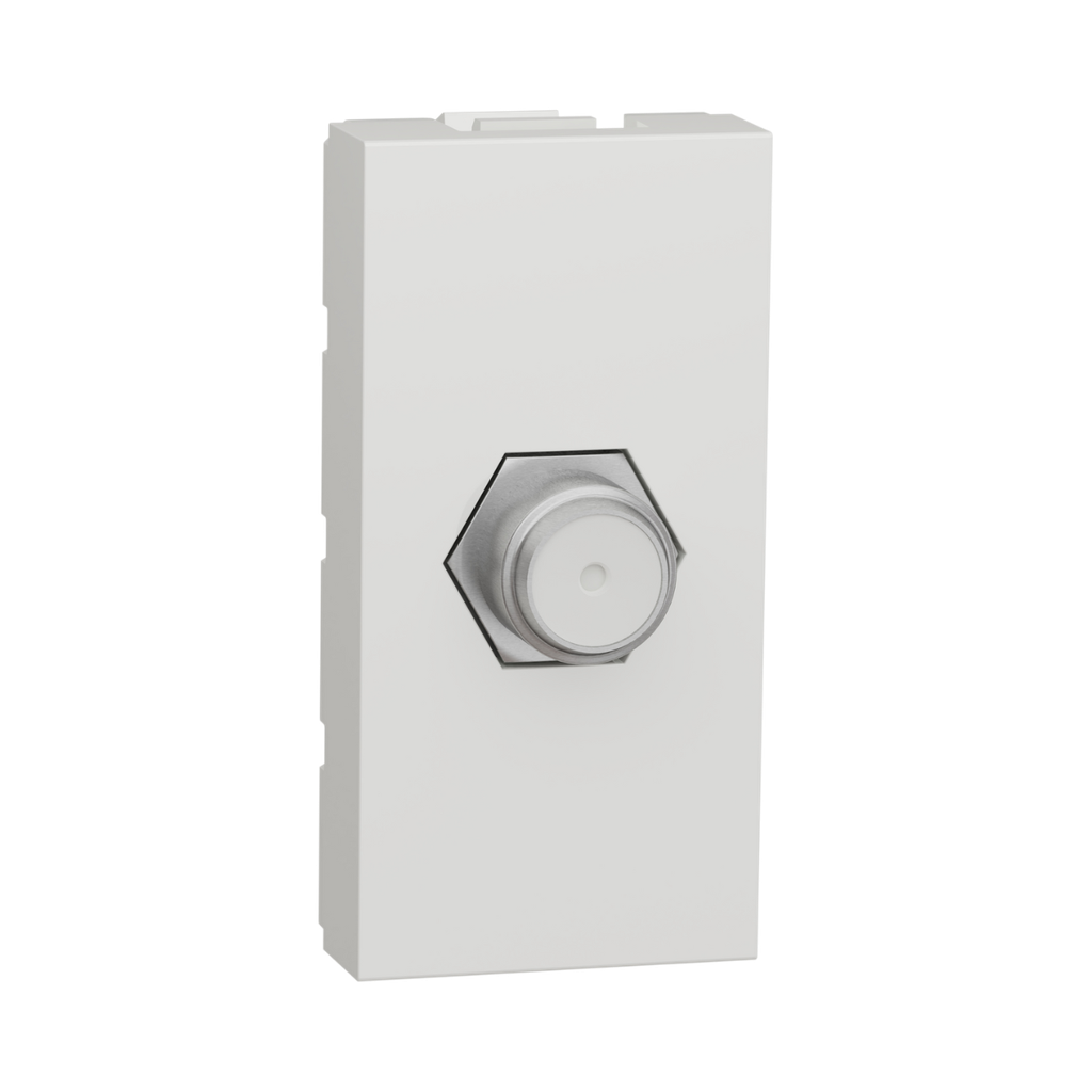 Schneider Electric TV Socket, New Unica, 1 Module, F-Type, Coaxial, IP2XC, White 
