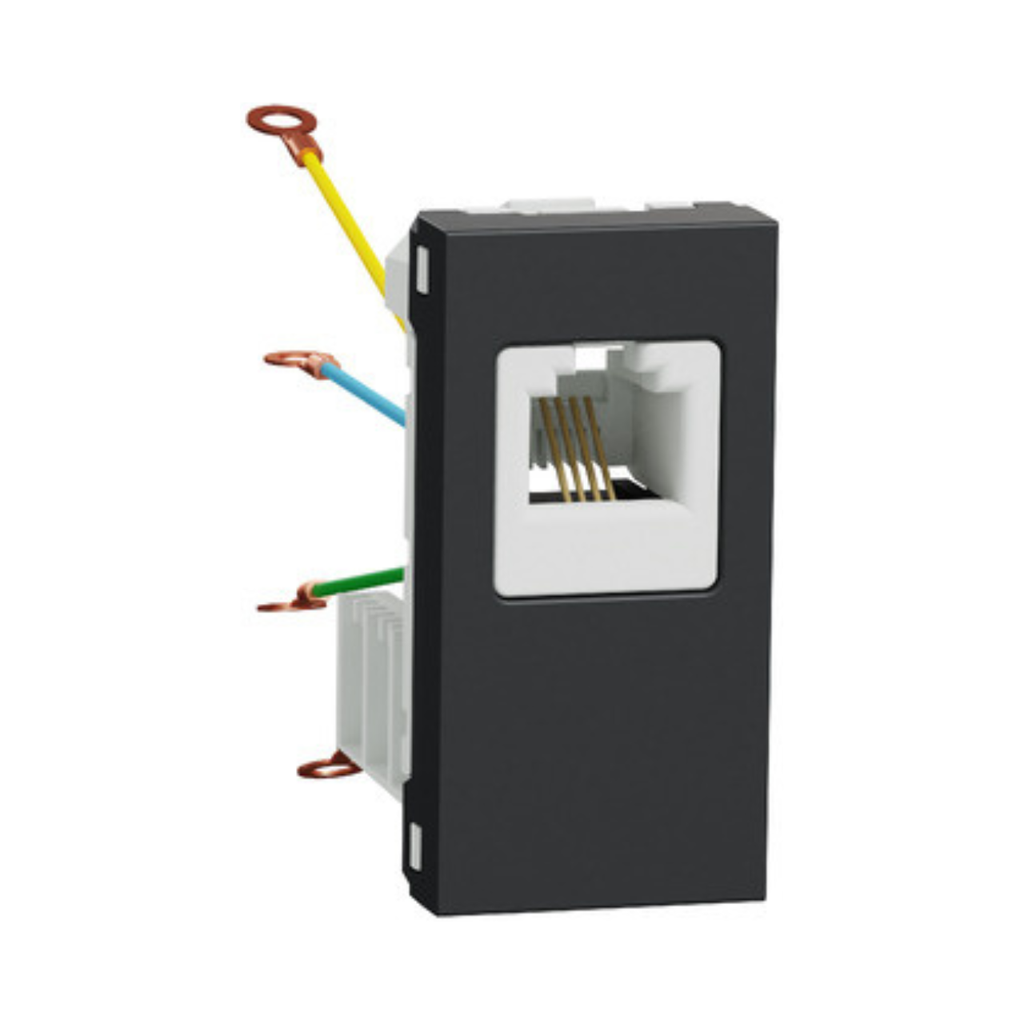 Schneider Electric New Unica - telephone socket - 1 x RJ12 - 1 m - anthracite 