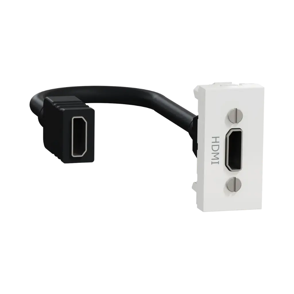[NU343018] Schneider Electric Audio/video Socket, New Unica, HDMI, Prewired, 1 Module, White