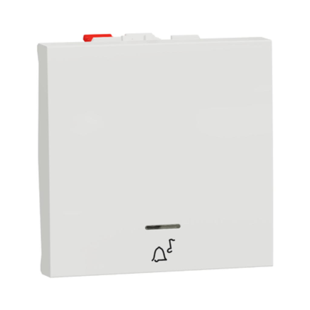 [NU320618CN] Schneider Electric Push-button, New Unica, mechanism, + NO push-button, 10A, 2 modules, screwless terminals, IP4X, white 