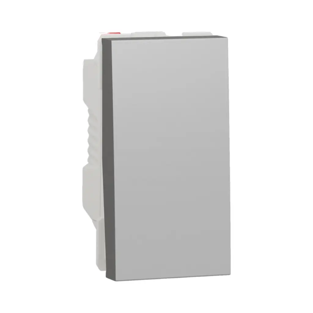 Schneider Electric Switch, New Unica, 1-Pole 1-Way, 10AX, 1 Module, Screwless Terminals, Painted, IP4X, Aluminium 