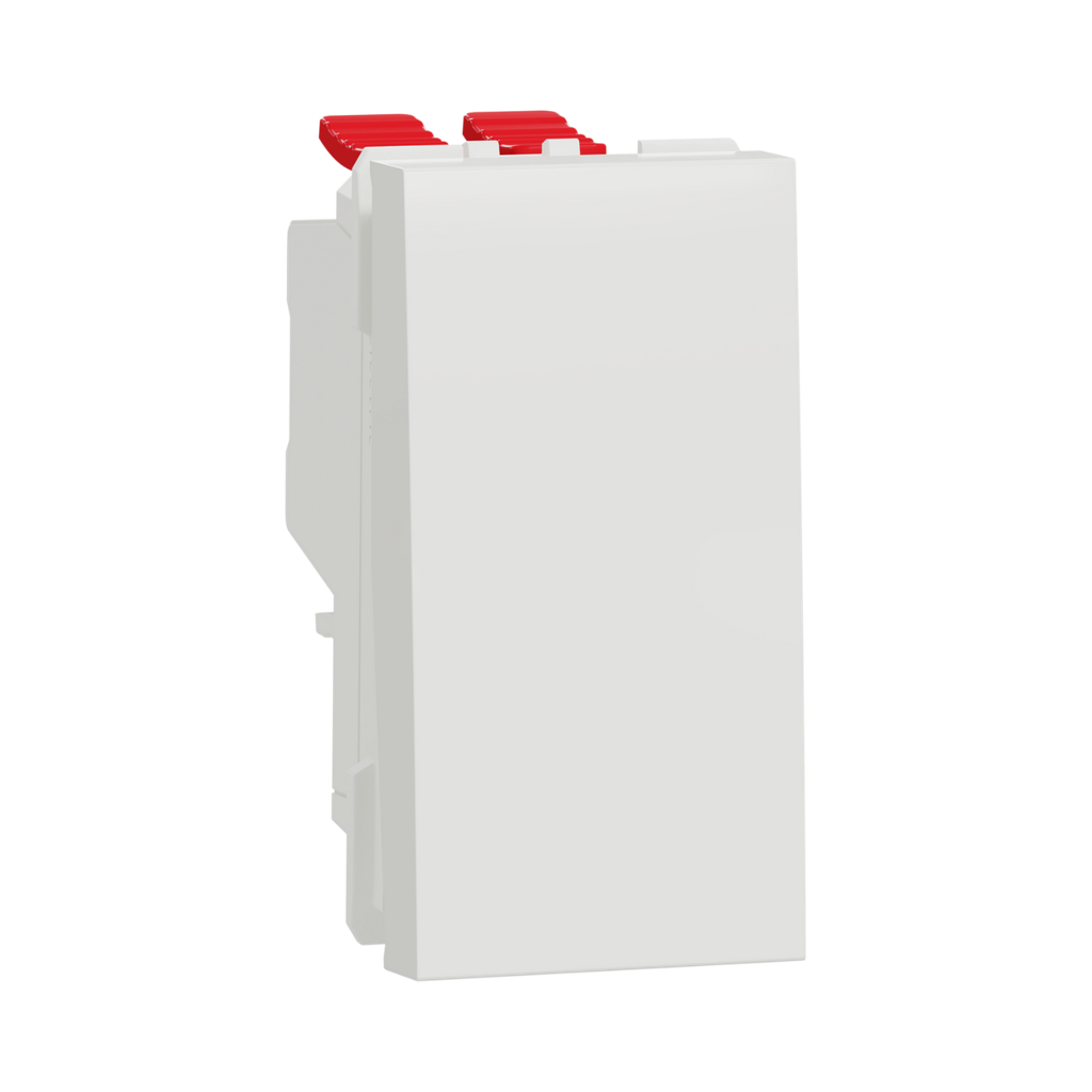 [NU310518] Schneider Electric Switch, New Unica, Intermediate, 10AX, 1 Module, Screwless Terminals, Untreated, IP4X, White 