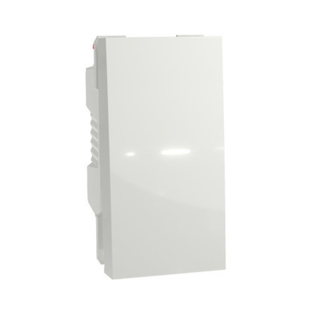 [NU310618] Schneider Electric Push-button, New Unica, + NO push-button, 10A, 1 module, screwless terminals, untreated, IP4X, white 