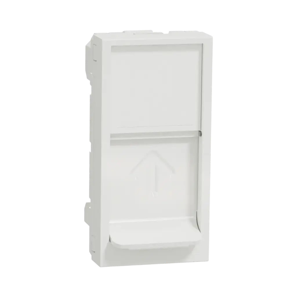 Schneider Electric Central plate, New Unica, for RJ45, Keystone/Systimax, 1 Module, White 