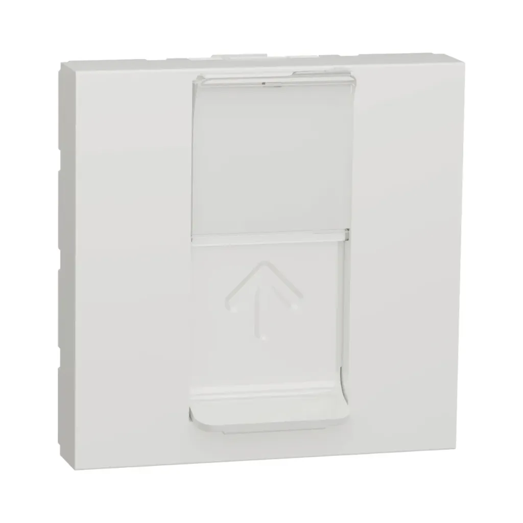 [NU946118] Schneider Electric Central Plate, New Unica, For RJ45, Keystone/Systimax, 2 Modules, White