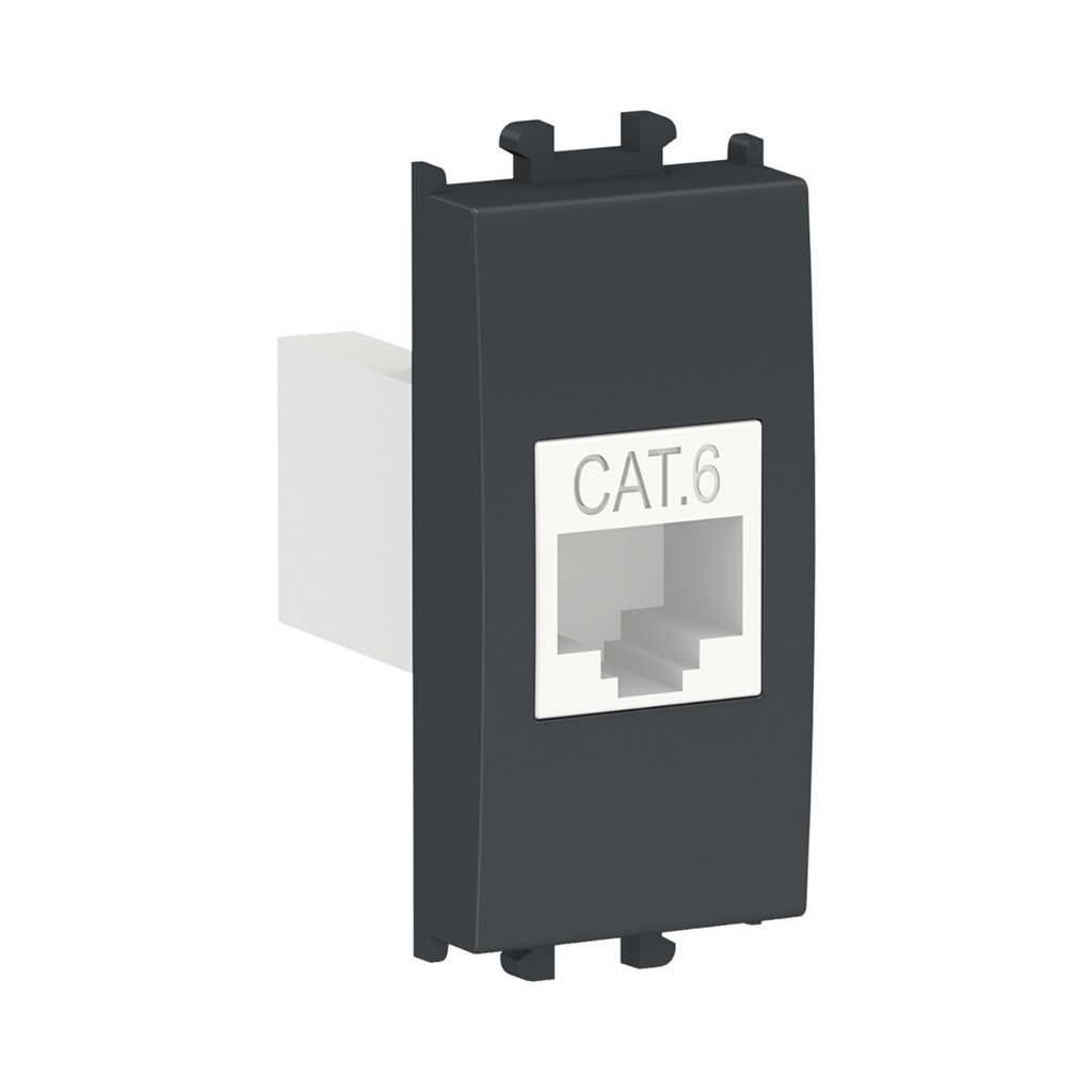 Schneider Electric Easy Styl, Data Socket, RJ45 Cat 6 UTP 1 Module Black 