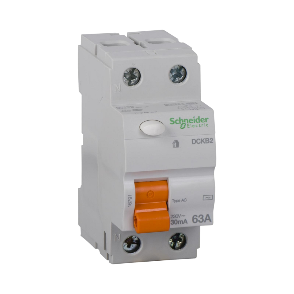 [16791] Schneider Electric Residual current circuit breaker (RCCB), Domae, 2P, 63A, AC type, 30mA 