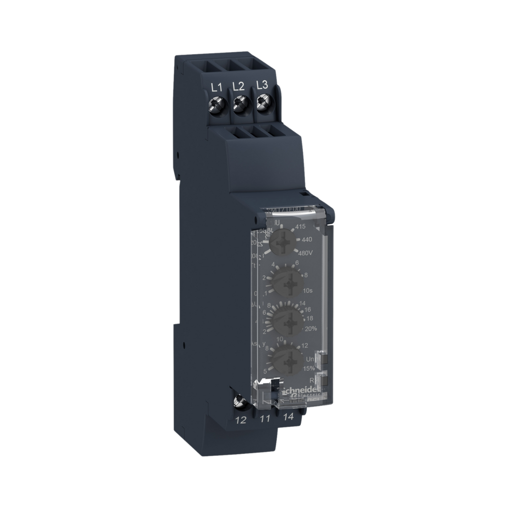 [RM17TE00] Schneider Electric Harmony, 3 Phase Supply Control Relay, Range 208 to 480 VAC, Sequence, Phase Failure, Phase Imbalance, Voltage 