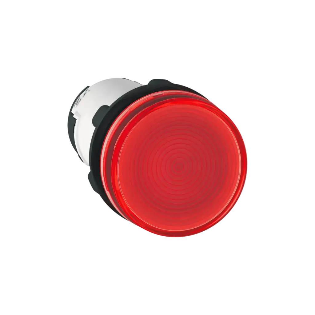Schneider Electric Monolithic Pilot Light, Harmony XB7, Plastic, Red, 22mm, Plain Lens For BA9s Bulb, lt 250V 