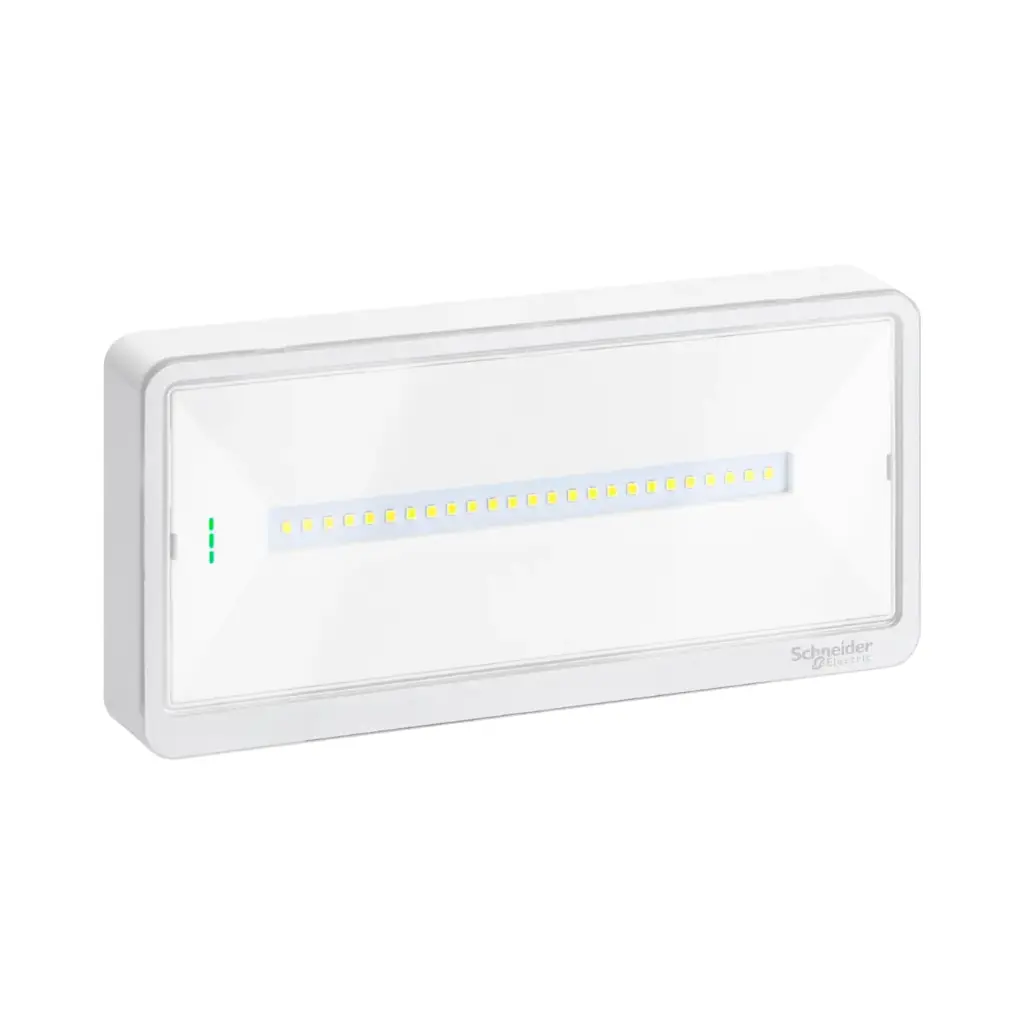 Schneider Electric Emergency luminaire, Exiway Light, Standard, Selectable Duration, 500lm, IP65, White 