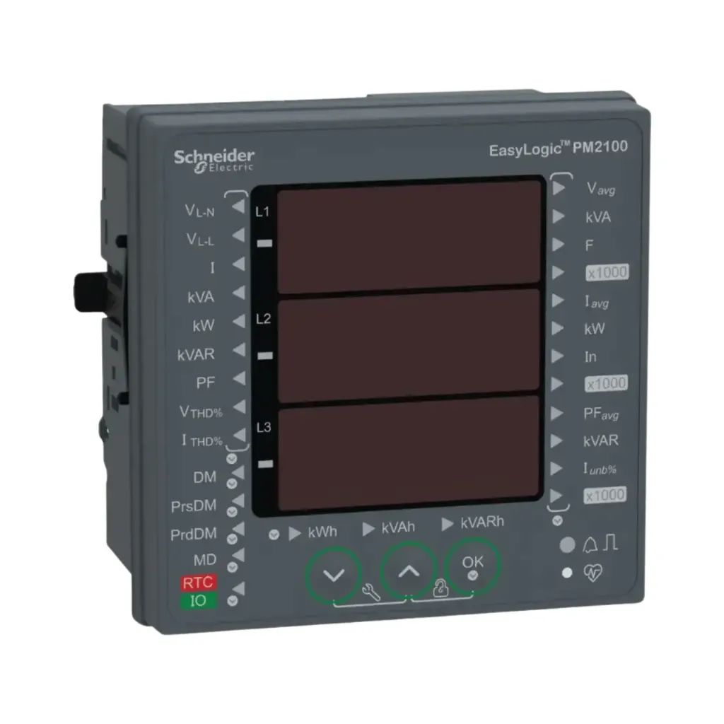 Schneider Electric EasyLogic PM2130, Power & Energy Meter, Up to The 31st Harmonic, LED Display, RS485, Class 0.5S 