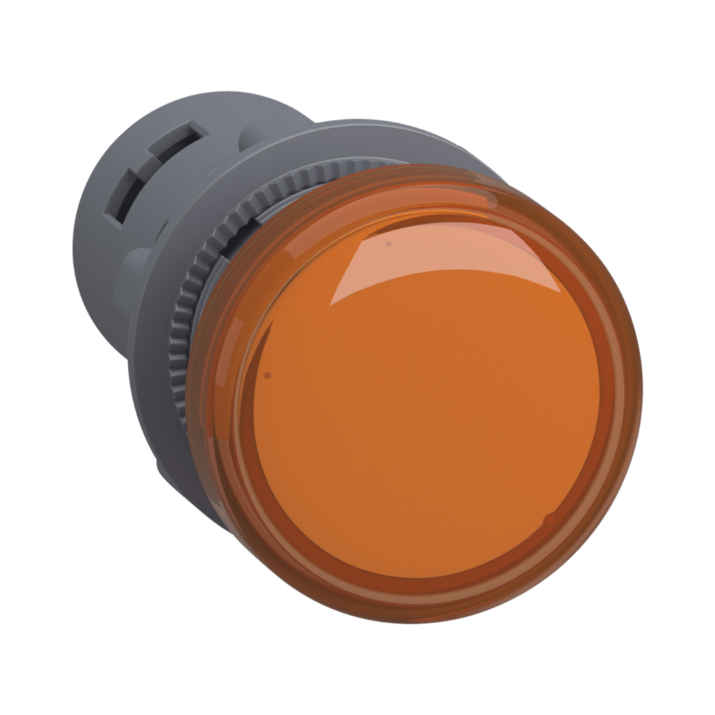 Schneider Electric Monolithic Pilot Light, Easy Harmony XA2, Plastic, Amber, 22mm, Integral LED, Screw Clamp Terminals, 220…230V AC, Anti Interference 