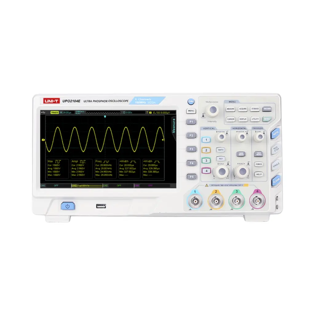 [UPO2104E] Uni-T Ultra Phosphor Oscilloscopes 100MHz,1Gsps, 56Mpts, LCD TFT 8
