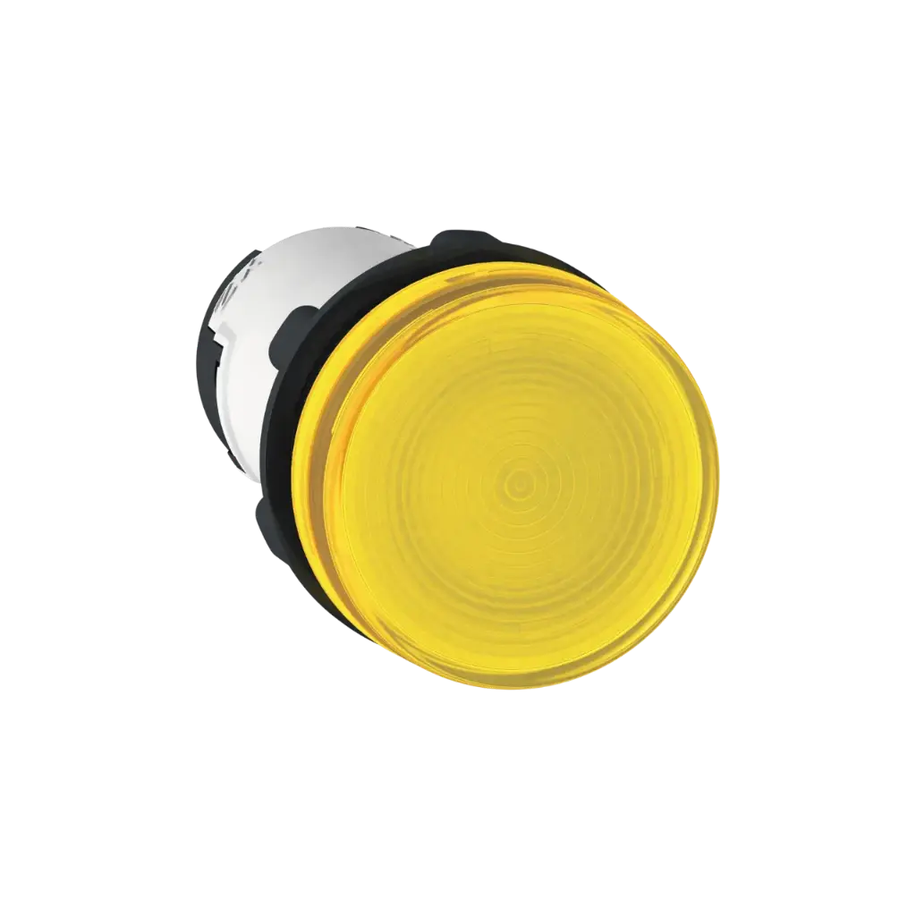 Schneider Electric Monolithic Pilot Light, Harmony XB7, Plastic, Yellow, 22mm, Plain Lens For BA9s Bulb, lt 250V 