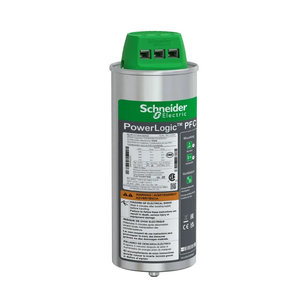 [BLRCH150A180B40] Schneider Electric Heavy Duty PowerLogic PFC Capacitor, 15/18 kvar - 400 V - 50/60Hz