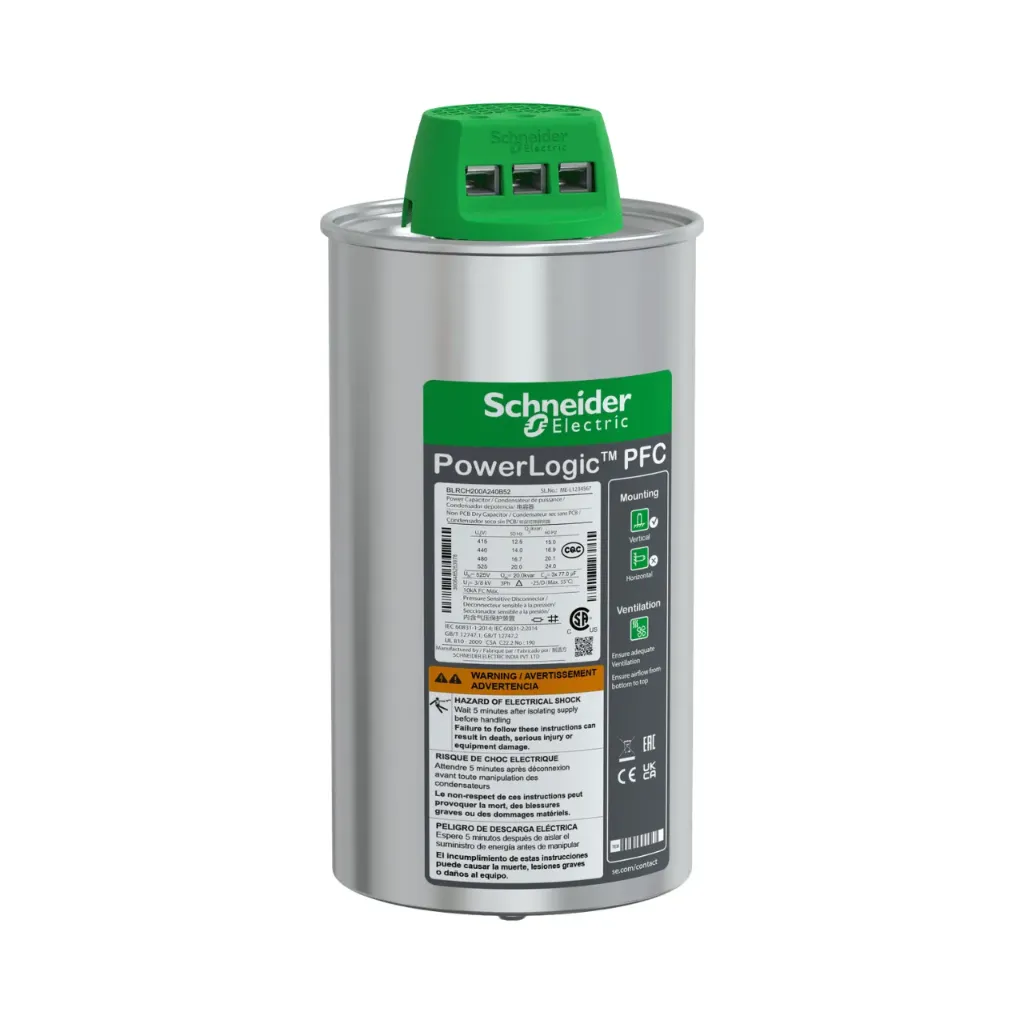 [BLRCH200A240B52] Schneider Electric Heavy Duty PowerLogic PFC Capacitor, 20/24 kvar 525 V 50/60Hz