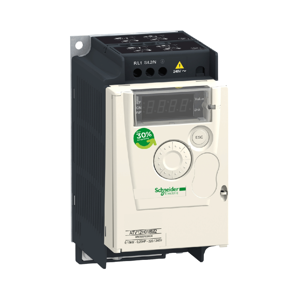 Schneider Electric Variable Speed Drive, Altivar 12, 0.37kW, 0.55hp, 200 to 240V, 1 Phase, With Heat Sink