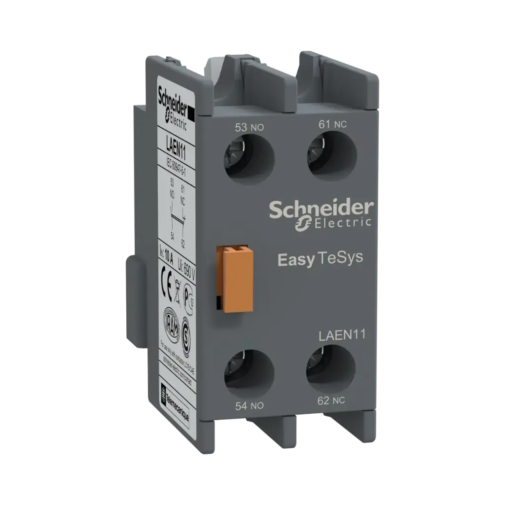 Schneider Electric Auxiliary Contact Block,Easy TeSys Control,1NO+1NC,for LC1E/CAE 