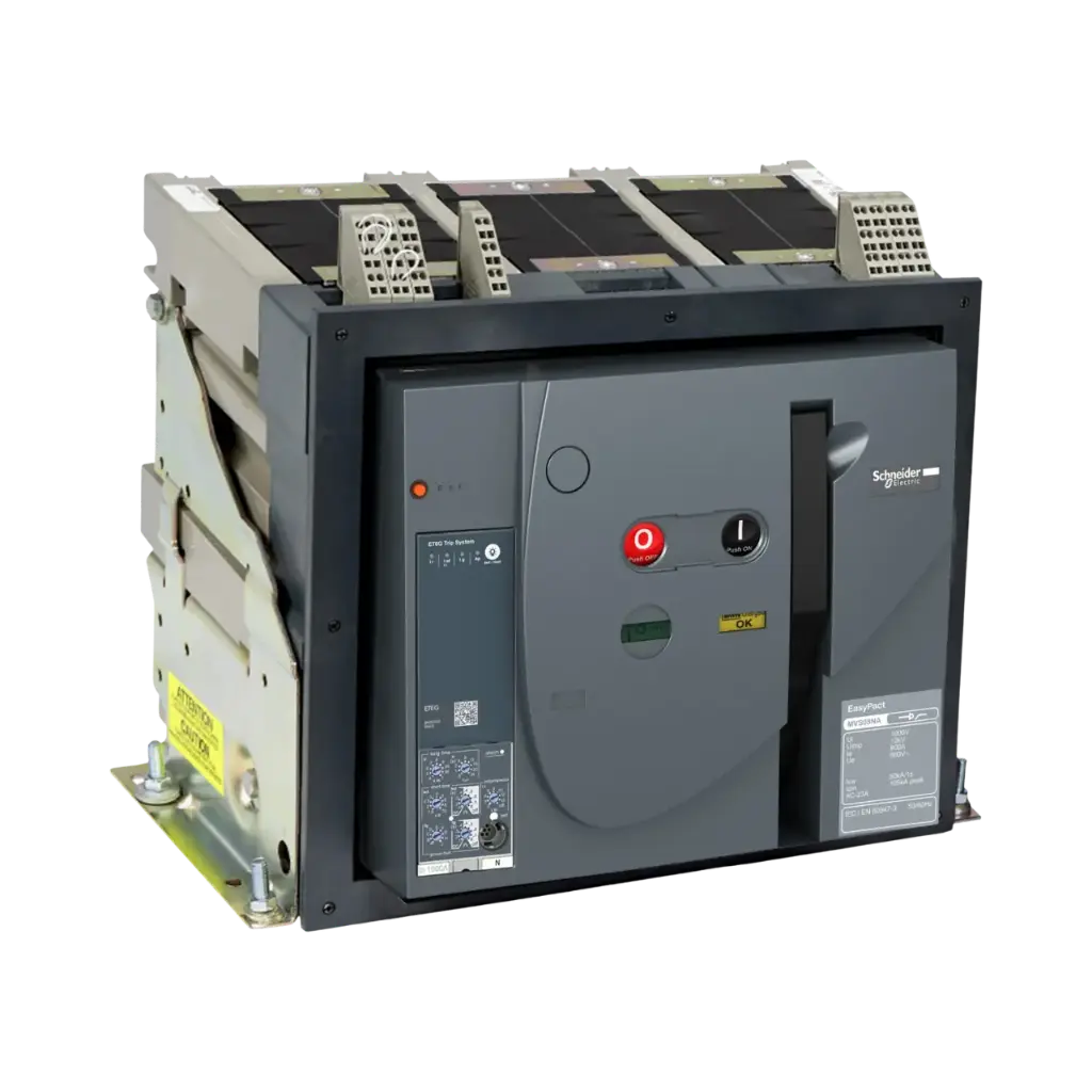 Schneider Electric Circuit Breaker, EasyPact MVS, 3 Poles, 1600A, 65kA, MF, ET2, Fixed, Manual 