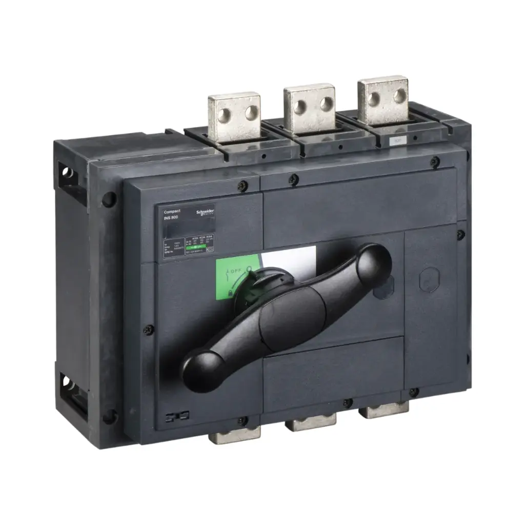 Schneider Electric Switch Disconnector, Compact INS800, 800A, Standard Version With Black Rotary Handle, 3 Poles 